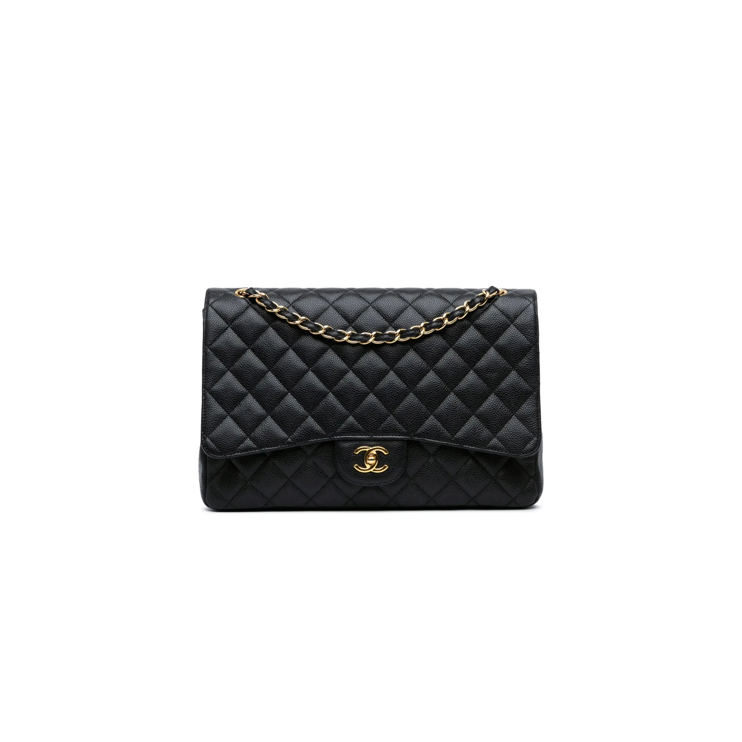 CHANEL MASTER JUMBO CLASSIC CAVIAR EXTRA LARGE DOUBLE FLAP SHOULDER BAG 330497 (33*23*10cm)